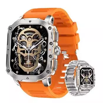 AK72 Смарт-часы для мужчин с экраном Amoled и Bluetooth-вызовом, голосовым помощником, мониторингом здоровья, фитнесом, спортивным трекером, умными часами чёрный