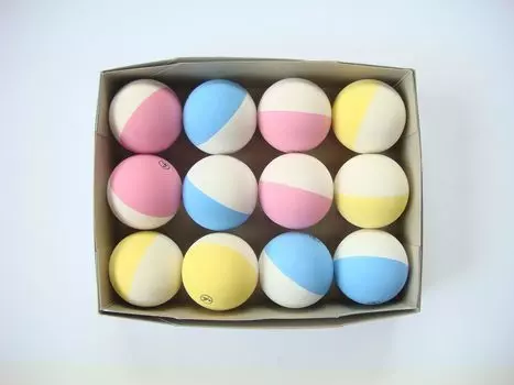 AKABANE Tennis Ball Softball 2 Colors for Practice 12 Pieces 12 Balls Soft Tennis Ball Practice Ball Two Tone Color F-2776 (1 Dozen)