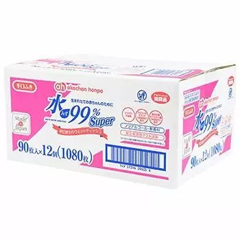 Akachan Honpo Akachan Honpo Water Super Teguchi Wet 90 листов x 12 штук 99%