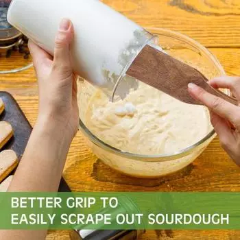 Акация Деревянная Лопатка Для Размешивания Закваски Жаропрочная Лопатка Для Приготовления Дрожжей Скребок Для Тестомеса Деревянная Лопатка Для Закваски 1pc