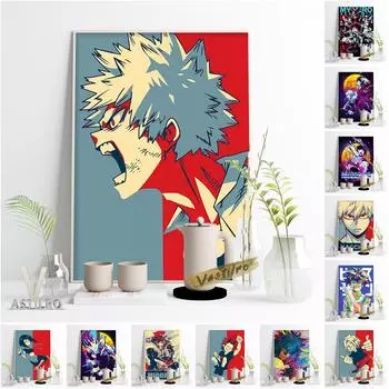 Академия моих героев, аниме-постер, японские комиксы, печать персонажей, художественная картина на холсте, обои для детской комнаты 21cm30cm NoFrame