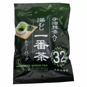 Akahori Shoten Ichibancha Tea Bags with Uji Matcha 2g x 32 bags x 3 bags Deep-mushi