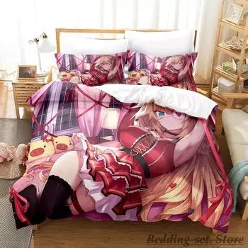 Akai Haato Комплект постельного белья Single Twin Full Queen King Size Комплект постельного белья Adult Kid Bedroom Duvetcover Sets Anime Parure de lit Bed 70x133cm 2pcs