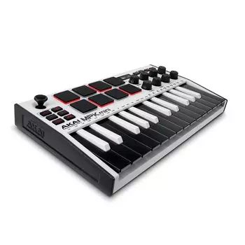 Akai Professional Akai Pro MIDI клавиатура 25 клавиш USB Velocity совместимая 8 пэдов программное обеспечение для создания музыки MPK mini mk3 Белый белый
