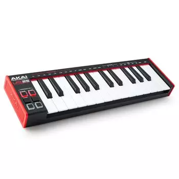 Akai Professional USB MIDI Keyboard Controller с клавиатурой и программным обеспечением для создания музыки, совместимым с ПК LPK25 Black 25-клавишный арпеджиатор, в комплекте,