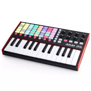 Akai Professional USB MIDI клавиатура контроллер 25 клавиш с 40 RGB пэдами и 8 вращающимися ручками Ableton Live Lite в комплекте APC Key 25 MK2 черный