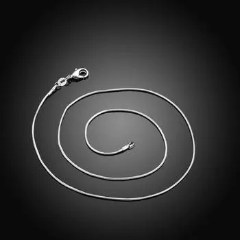 Акция 10 шт./лот! Оптовая продажа ожерелья из стерлингового серебра 925 пробы, серебряные ювелирные изделия, цепочка-змейка 1 мм, ожерелье 16 18 20 22 24\ 40cm