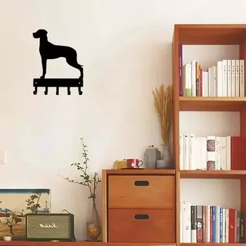 Акция Маленький 6-дюймовый широкий брелок для ключей держатель для ключей с натуральными ушами немецкого дога украшение для дома повесить на стену железное искусство бронзовый