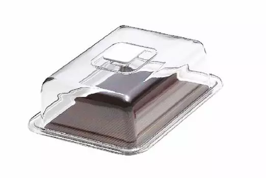 Akebono Sangyo Торт Еда Квадратный Торт Коричневый Большой Сделано в Японии Коммерческие Принадлежности Набор Съемный и Моющийся Прозрачный Прекрасный Крышка/Поднос для Шляпы MT-1142 коричневый