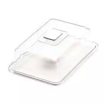 Akebono Sangyo Cake Food Square Cake White Medium Made in Japan Commercial Supplies Set Removable and Washable Clear Lovely Hat Cover/Tray MT-1150