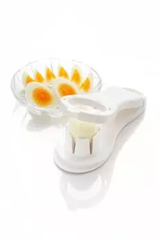 Akebono Sangyo Egg Made in 6 3 Коммерческий вертикальный яйцерез, который разрезает яичные желтки на 6 равных частей, не ломая резак, Япония, Разделы, Линии,