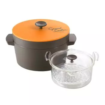 Akebono Sangyo Microwave Insulated Cooking Pot Grand Cooker Orange RE-1526