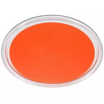 Akebono Sangyo Сделано в коммерческих целях, устойчивый к падениям коврик, который можно снять и использовать как волшебный поднос, круглый, оранжевый, мини, Япония, продукт, нескользящий, поверх, моющийся, прозрачный, оранжевый