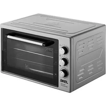 Akel AF380L Миди-духовка, 38 литров, с лампой, термостатом и часами