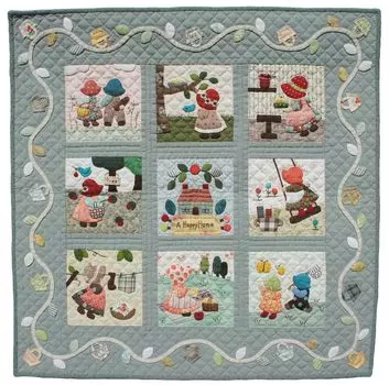 AKEMI SHIBATA пэчворк Веселый гобелен Готовая работа размер x [набор Акеми Шибата] Сью-тян 72,5см 72,5см