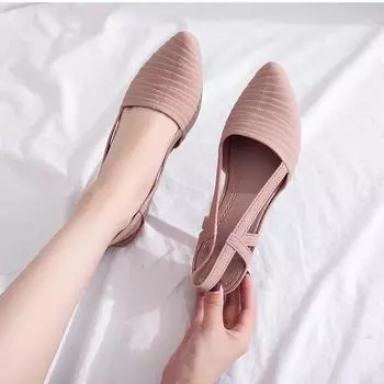 Akexiya 2024 Новая женская обувь Босоножки на каблуке Женские босоножки на танкетке Женские туфли без застежек Женские повседневные туфли-лодочки Женские мокасины 36 чёрный