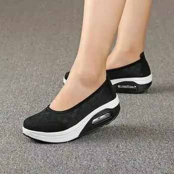 Akexiya Новые женские сетчатые дышащие туфли женские толстые туфли повседневные удобные туфли на низком каблуке туфли для медсестры с увеличенным каблуком женские 35 белый