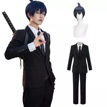 Аки Хаякава Косплей с париком Черный Лис Дьявольский костюм Взрослый косплей Культурный фестиваль Костюм Сценическая одежда Хаякава с [Камидзу Рёхин] (Парик Аки, М)