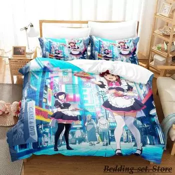 akiba maid war Bedding Set Single Twin Full Queen King Size Bed Set Aldult Kid Bedroom Duvetcover Sets Anime parure de lit Bed 70x133cm 2pcs