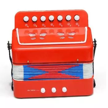 Аккордеон игрушка детский аккордеон музыкальный инструмент 2 баса 7 клавиш для детей младенец зеленый красный