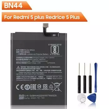 Аккумулятор для телефона BN44 для Xiaomi Redmi 5 plus Redrice 5 Plus BN44 Сменный аккумулятор 4000 мАч 4000mAh