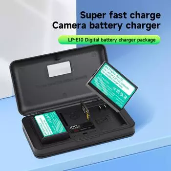 Аккумулятор PALO LP-E10 LP E10 + ЖК-зарядное устройство 3 в 1 для камеры Canon EOS 1100D 1200D 1300D Rebel T3 T5 T6 KISS X50 X70 чёрный