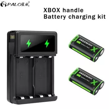 Аккумулятор Xbox One 2800 мАч для беспроводного геймпада Xbox One/Xbox One S/Xbox One X/Xbox One Elite/Xbox Series S/X Перезаряжаемый аккумулятор и зарядное устройство 1 Charger+1 Battery