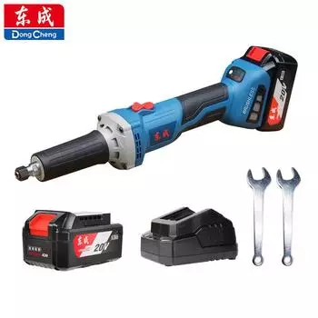 Аккумуляторная электрическая шлифовальная машина Dongcheng, бесщеточная, 20 В, литиевая батарея, DCSJ25, прямая шлифовальная машина, ручная машина для полировки и гравировки дерева и камня 4.0 Battery*1