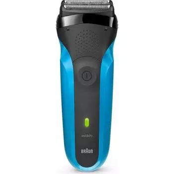 Аккумуляторная электробритва для сухой и влажной уборки Braun Series 3 310s, синяя