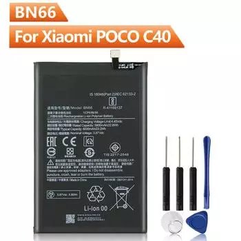 Аккумуляторная батарея для телефона BN66 для Xiaomi Poco C40, 6000 мАч, сменная батарея
