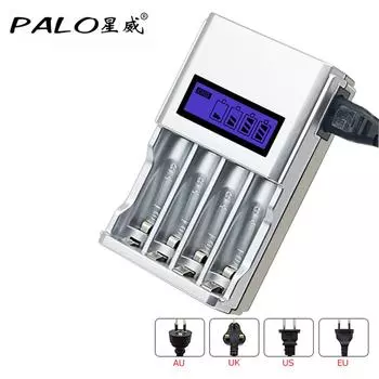 Аккумуляторная батарея PALO 1,2 В AA + аккумуляторные батареи AAA 1,2 В с интеллектуальным зарядным устройством AA для Ni-MH аккумулятора AA aaa 1,2 В EU серый
