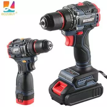 Аккумуляторная дрель 16,8 В/21 В, быстрозажимной патрон 10 мм 3/8 дюйма, литий-ионный аккумулятор 1,3 А·ч, 2 регулируемые скорости для сборки, ремонта и самостоятельного изготовления