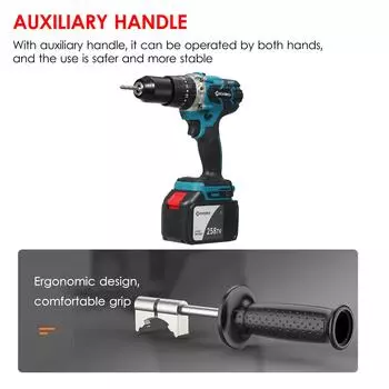 Аккумуляторная дрель-шуруповерт Geevorks, 21 В, максимальный крутящий момент 200 Нм, 1/2 дюйма, металлический бесключевой патрон 20 + 3