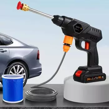 Аккумуляторная стиральная машина высокой мощности 60 бар, 300 Вт EU PLUG чёрный