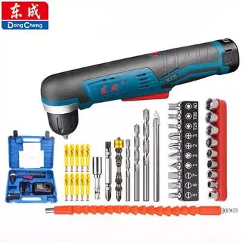 Аккумуляторная угловая дрель Dongcheng, угловая электрическая дрель, ручная электрическая дрель, угловая электрическая дрель с углом 90 градусов, тип DCJZ14-10E DCJZ14-10E standard