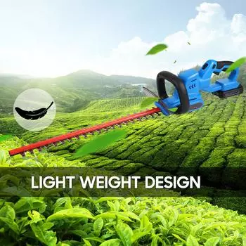 Аккумуляторный кусторез, электрический кусторез 20 В с 22-дюймовыми лезвиями DualAction, режущая способность 34 дюйма US Plug синий