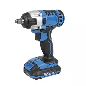 Аккумуляторный ударный гайковерт, электрический ударный гайковерт 1/2 дюйма с максимальным крутящим моментом 260 футо-фунтов (220 Нм), Мощность US Plug синий