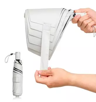 аккуратно в 3 Форма памяти УФ-свет складной автоматическое открытие и тепло для солнечной и дождливой погоды УФ-защита легко для мужчин и женщин [Складывается за секунды] белый