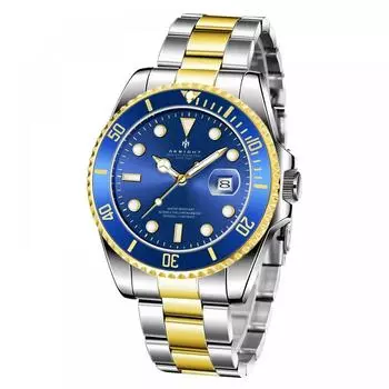 Aknight 30m Мужские часы Часы Мужские часы с антиобратным вращением безеля Аналоговые часы Стильные часы Crystal View