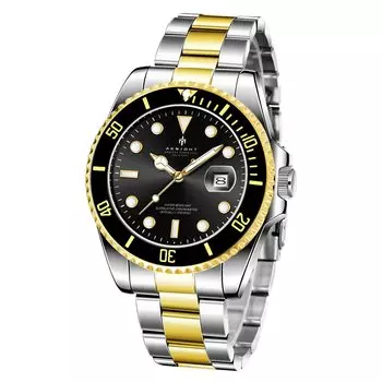 AKNIGHT Аналоговые Стильные Легко Светящиеся Водонепроницаемые Светящиеся Японские Инструкции Мужские Часы, Антиреверсивный Безель,