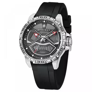 AKNIGHT Мужские часы из нержавеющей стали Водонепроницаемые кварцевые часы с силиконовым ремешком Мужские спортивные повседневные модные деловые часы…