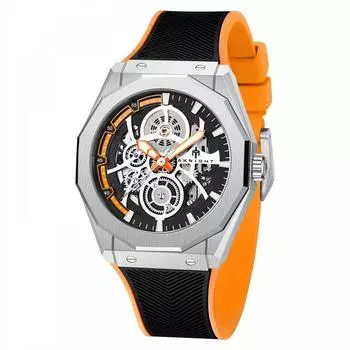 AKNIGHT-Watch мужские механические часы водонепроницаемые 100 м автоматические часы мужские скелетон крутые стильные наручные часы роскошные водонепроницаемые светящиеся оранжевые