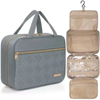 AKOZLIN Дорожная косметичка с крючком для подвешивания туалетных принадлежностей для путешествий Косметичка для ванной комнаты Водонепроницаемая легкая дорожная сумка большой вместимости