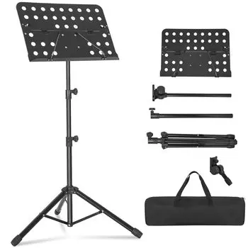 AKOZLIN Music Регулируемая музыка Музыка Музыка Музыка Музыка Высота регулируется от 49 см до проектора ноутбука ноутбука Удобный для хранения чехол черный подставка, складной, чёрный