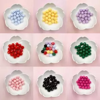 Акрил 10 мм 20 шт. Ювелирные изделия Диско-шар ярких цветов Круглый Для изготовления ювелирных изделий Материалы из бисера Бусины белый