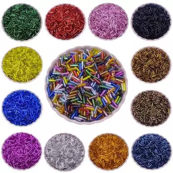 Акрил 200 шт. 2*7 мм ремесло DIY стеклянная трубка изготовление ювелирных изделий оптовая продажа ожерелье браслет красочные глянцевые свободные бусины бусины светло-коричневого