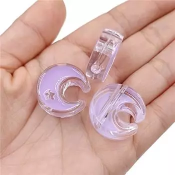 Акрил для изготовления браслетов и ожерелий, разноцветные капельные масла, сделай сам, ювелирные аксессуары, модные креативные 5 шт., подвески из материала, прозрачные бусины Звездной Луны белый