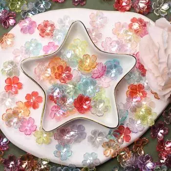 Акрил для изготовления ювелирных изделий, ожерелий, браслетов, новые 100 шт., свободные бусины, цветок Галсанг, своими руками, высокое качество, модные серьги 14,7 мм зелёный