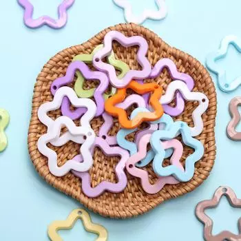 Акрил ручной работы 30 мм, модное ожерелье, серьги, подвеска в виде пентаграммы, 20 шт., подвески, сделай сам, ювелирный материал, яркие цвета 20Pcs