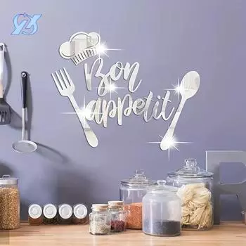 Акрил толщиной 1 мм 3D трехмерный декор для кухни, ресторана, дома, стены, макет, наклейка, креатив